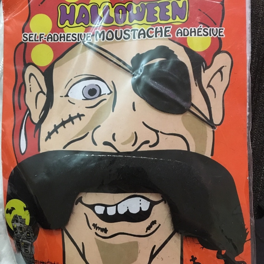Self-Adhesive Moustache and Eyepatch Set